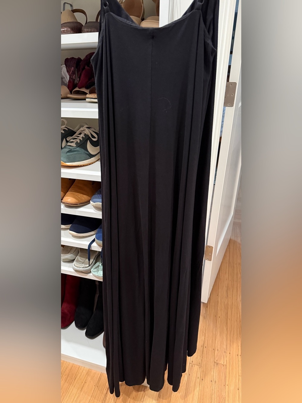 Nicole Miller High Low Hem Lightweight Spaghetti Straps Black Maxi Dress Sz M - Picture 8 of 10